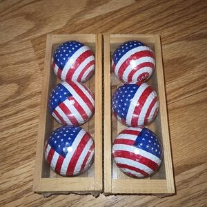 HTC New Golf Ball Sets. USA Theme. 2 Sets. 3 Balls Each Set